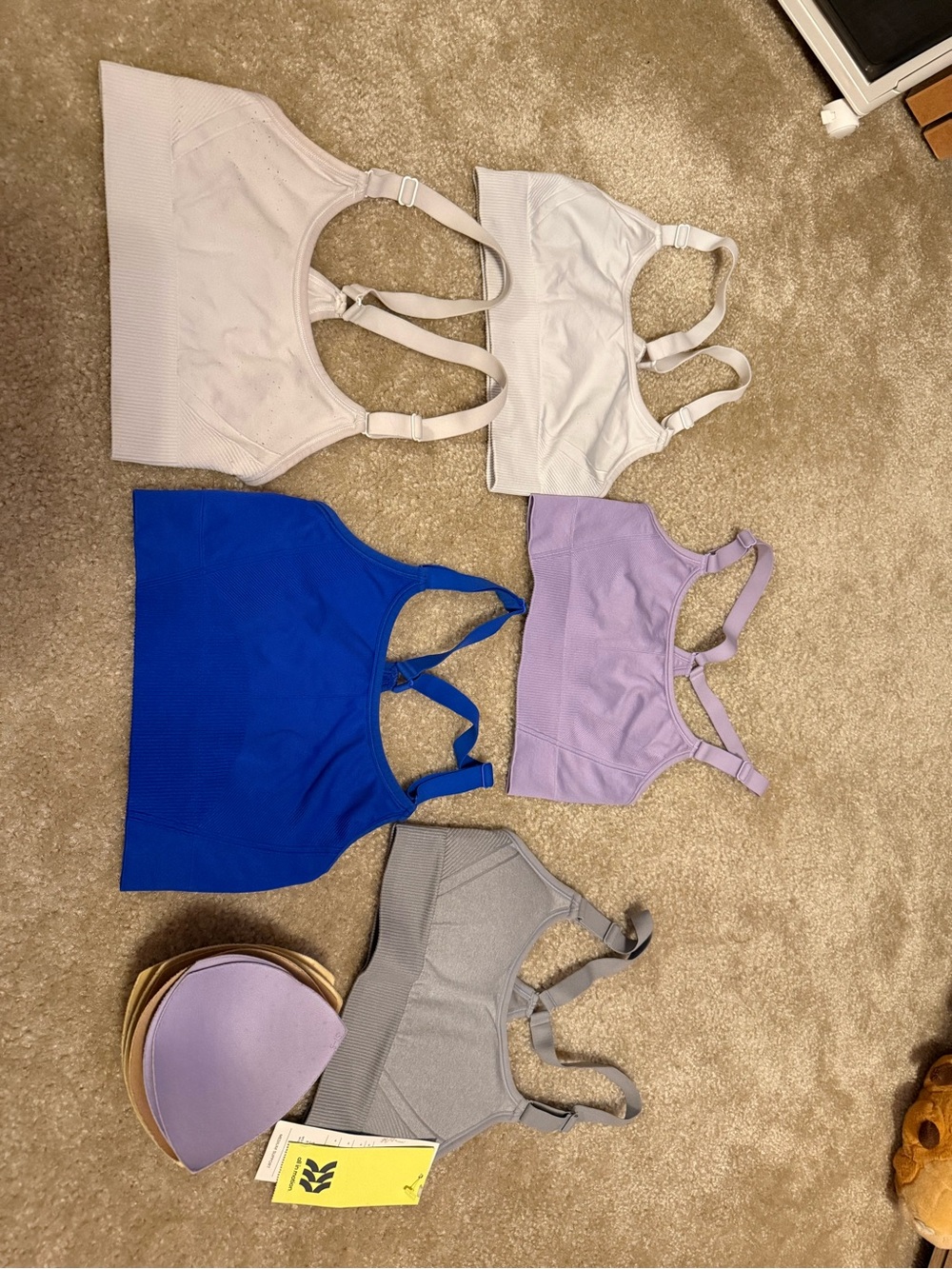 all in motion White, Blue, Lavender, Gray Sports Bras - Pack of Five